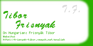 tibor frisnyak business card